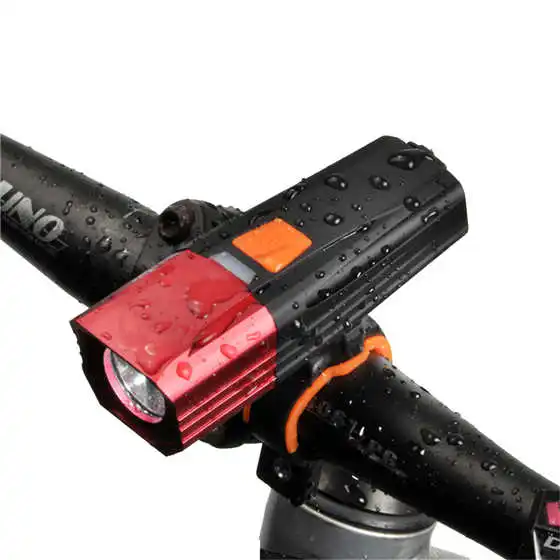 Red WEST BIKING, велосипедный светильник, водонепроницаемый, зарядка через usb, LED-T6, высокая яркость, Передний фонарь, фонарь для велоспорта, велосипедный головной светильник, светильник-вспышка - Цвет: Red