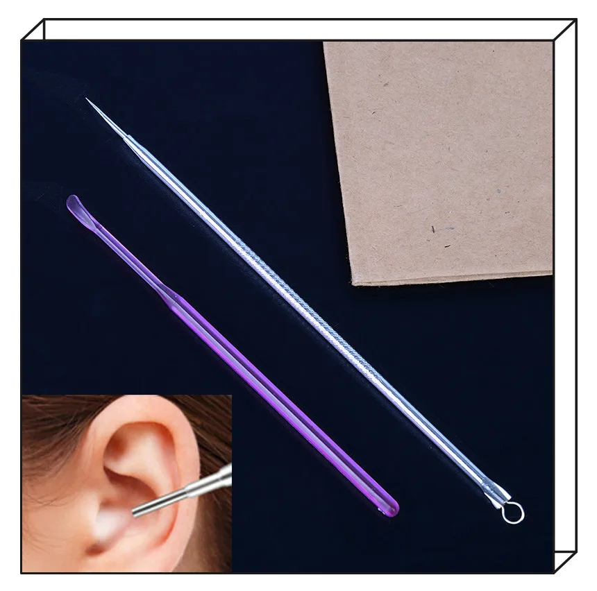 2pcs Blackhead Belmish Extractor Remover Acne Blackhead Vacuum Pimple Remover Tool Spoon for Face