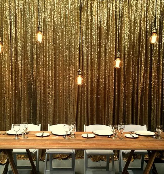

20FT*10FT Gold Champagne Shimmer Sequin Fabric Photography Backdrops Wedding Backdrops Sequin Photo Booth Backdrop Party Decor
