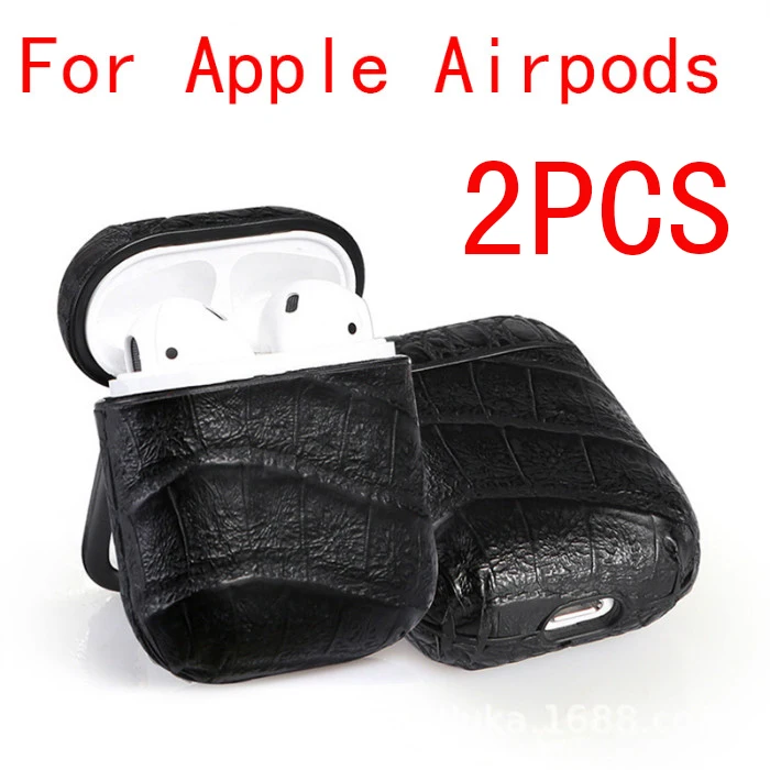 Кожаный чехол для Apple Airpods чехлы зарядки наушников Красный защитный Air Pods Arpods