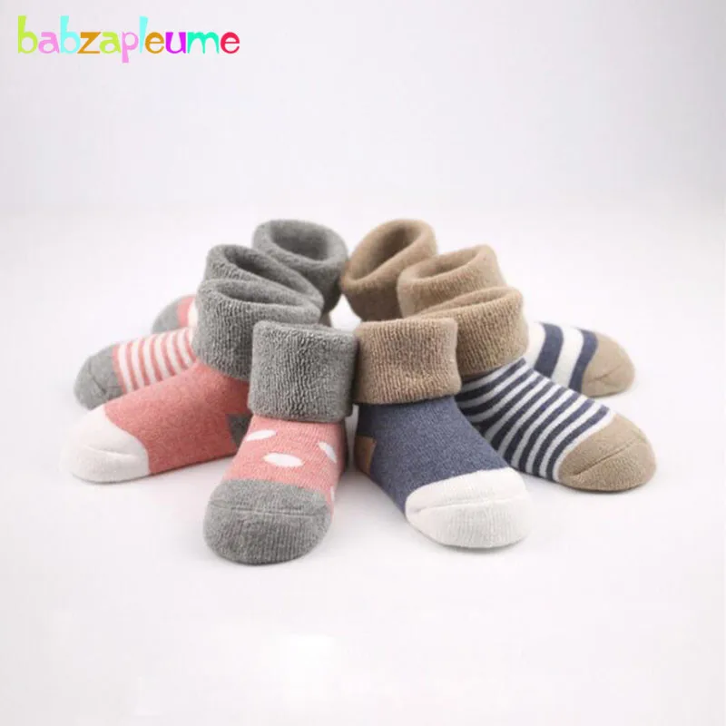 Babzapleume 4 قطع/3-24Months/الملحقات 100% ٪ الرضع بنين بنات الخريف الشتاء شريط حذاء الجوارب الكثير BC1526