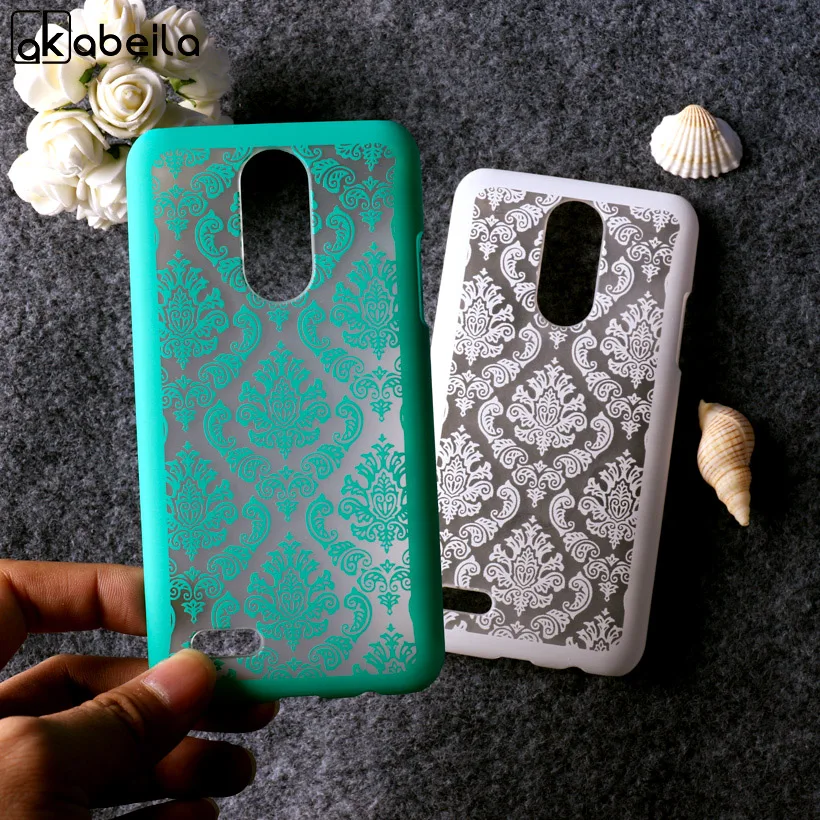 

AKABEILA For lg k8 2017 case Plastic Hard Shell LG K4 2017 X230 European Version X230YK X230F M160 Hollow Out Flower Patterned
