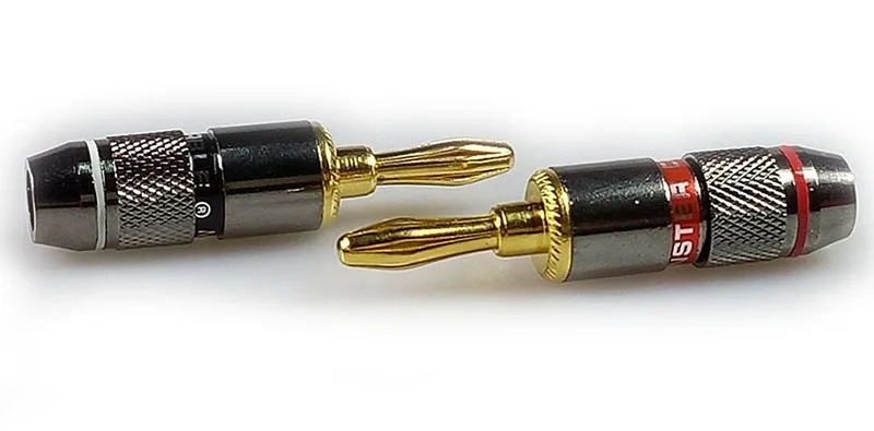 24K Gold Plated Copper Monsters Zinc Alloy Banana Plug Speaker Adapter Screw Audio Video Connectors (5dsr)