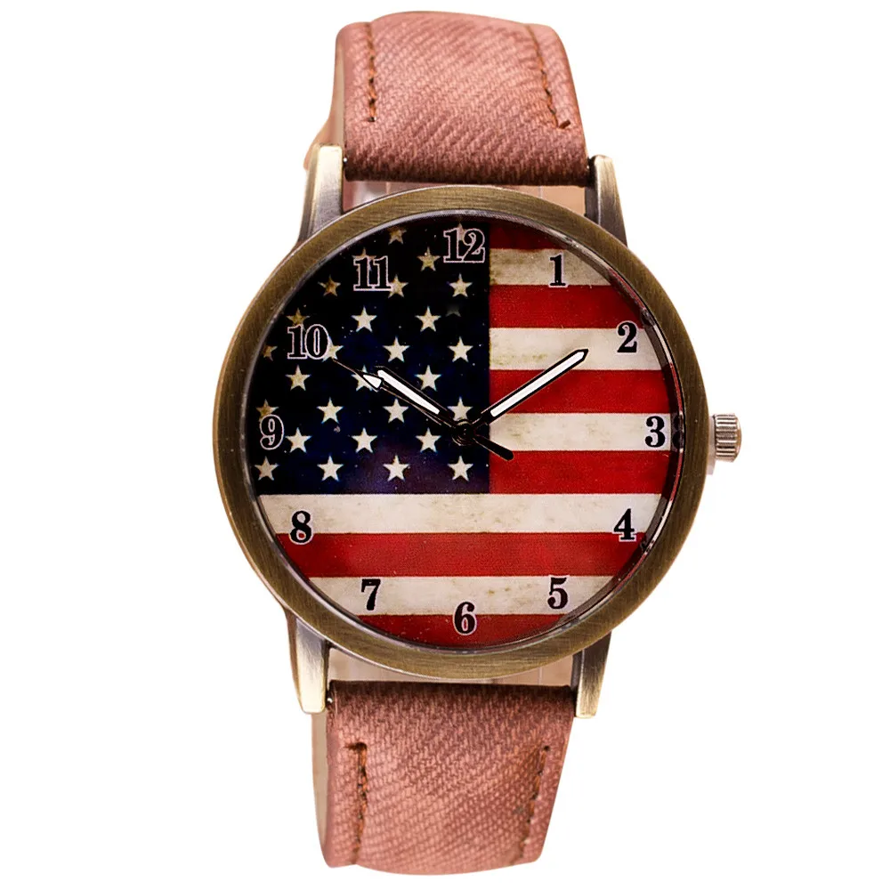 Women Watches American Flag Pattern Leather Band Analog Quartz Vogue Wrist Watches Dropshipping Women Watches American Flag Pattern Leather Band Analog Quartz Vogue Wrist Watches Dropshipping