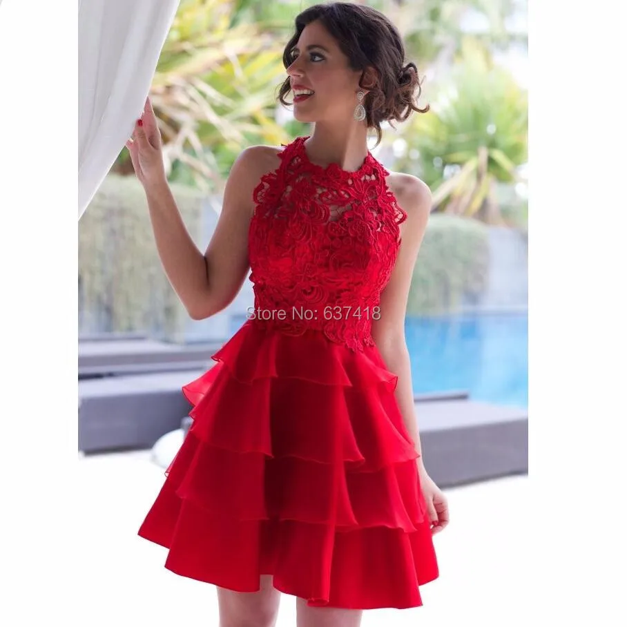 vestidos de formatura curto vermelho