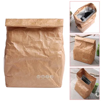 

6L Kraft Paper Bag Environmentally Reusable Insulated Thermal Lunch Box can CSV