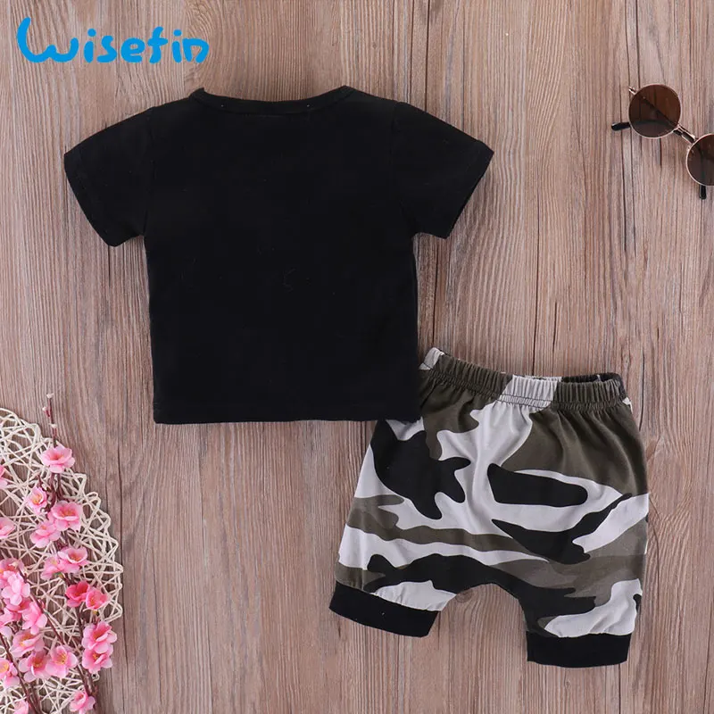 Wisefin Newborn Baby Boys Clothes Set Short Sleeve Infants And Toddler Clothing Black Tops + Camo Pant 2Pcs Newborn Baby Outfits Wisefin Newborn Baby Boys Clothes Set Short Sleeve Infants And Toddler Clothing Black Tops + Camo Pant 2Pcs Newborn Baby Outfits