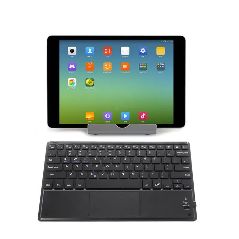 

10 inch Slim Bluetooth Touch Keyboard Built-in Touchpad with Rechargeable Battery Bluetooth Keyboard