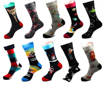 

NEW Spaceship Clown Cartoon Socks Animal Panda Bear Hip Hop Happy Funny Personalized Mens Sock Cotton Crew Weed Socks Men Gift