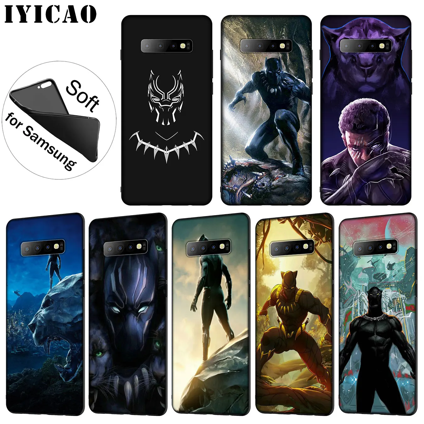 IYICAO Черная пантера Marvel Мягкий силиконовый чехол для телефона Samsung Galaxy S20 Ultra S10 Lite S9