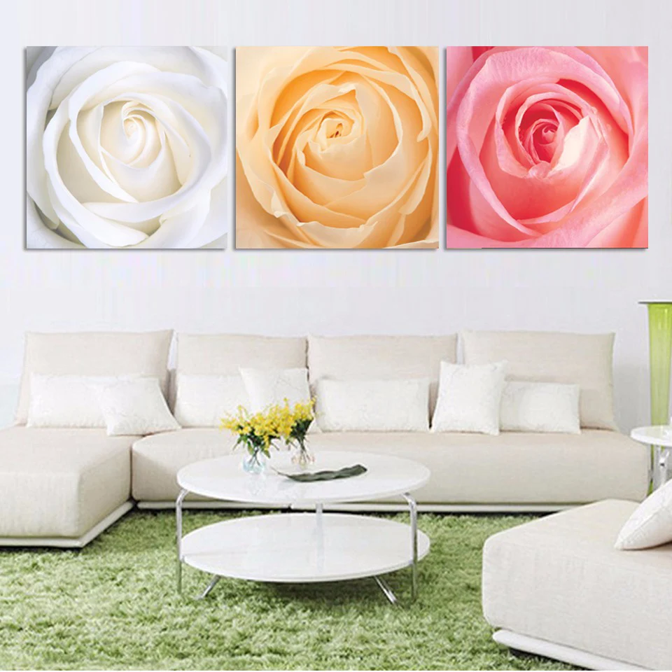 Canvas Living Room Pictures Painting Home Decor 3 Panel Beautiful Color Flowers Frame HD Printed Modern Wall Art Modular Poster