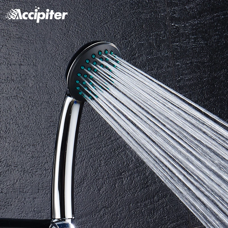 Water Saving Shower head Pressure Boost Silica Gel chrome black Holes