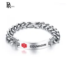 Кумадин Медицинский ID браслет аварийного Нержавеющая сталь звено цепи браслет