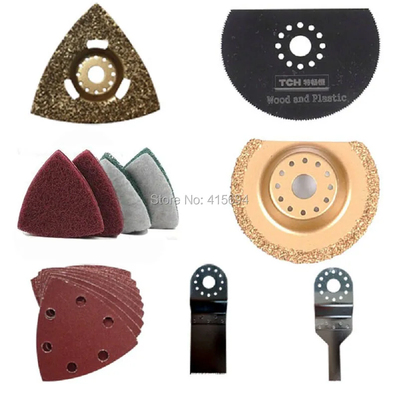 

Universal working accessory set, 31 pcs oscillating tool multifunction tool saw blade set. Meet all your request .
