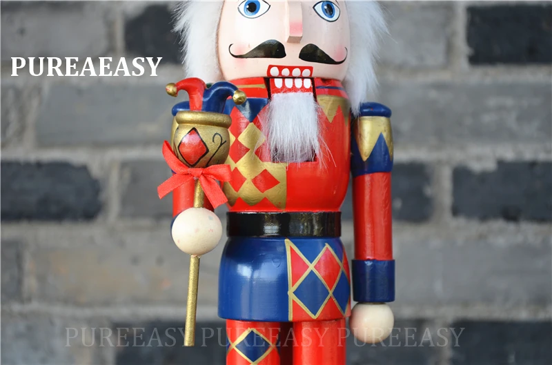 37cm madeira nutcrackers coleção natal palhaço nutcrackers