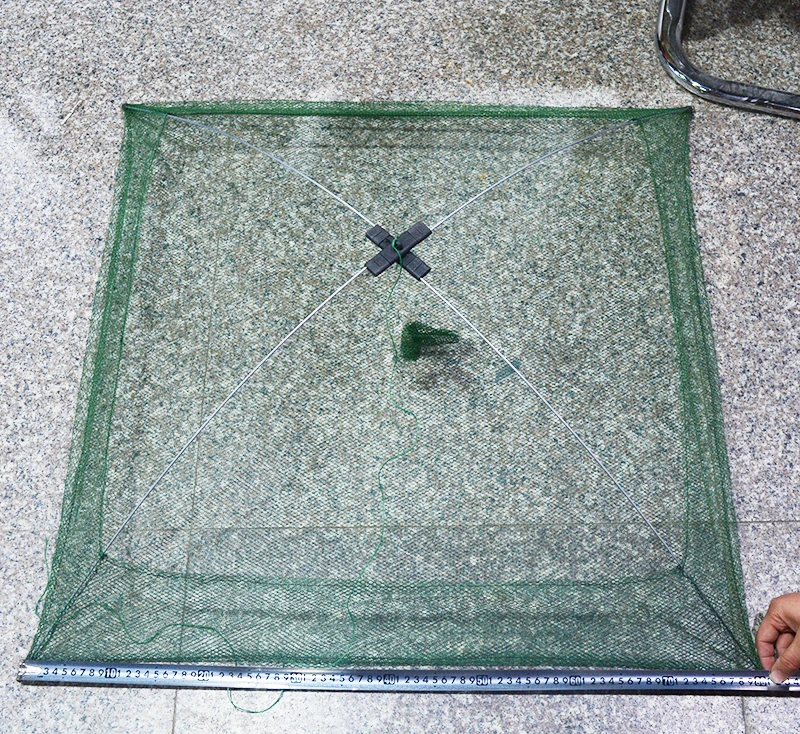 60x60cm 80x80cm 100x100cm Square Fishing Landing Net Trap Network for Catching Shrimp Crab Small Fishes Fishing Tool (4)