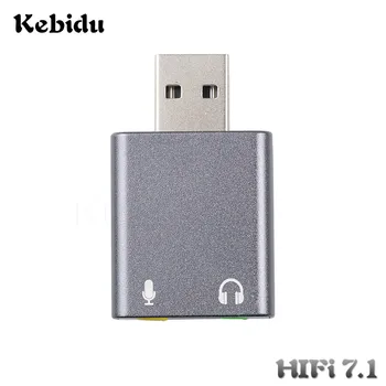 

Kebidu USB Audio Sound Card USB To Jack 3.5mm Headphone Adapter Mic Sound Card Headsets Virtual 7.1 Ch Microphone Converter
