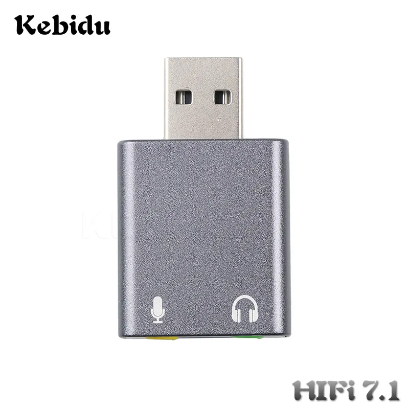 Kebidu USB Аудио Звуковая карта к разъему 3 5 мм адаптер для наушников микрофон