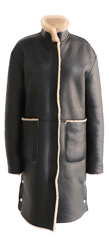 Зимняя кожаная куртка, Женское пальто из овечьей шерсти, плюс размер, 5XL, стекается, утолщенная, теплая, искусственная кожа, пальто, женское, с обеих сторон, может быть worn2325