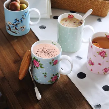 

2018 ceramic cup personality couple cups to drink a glass of water milk coffee cup mug with cover with spoon Free shipping