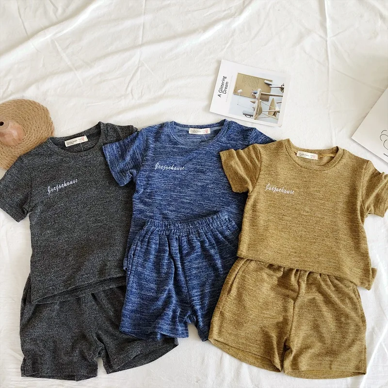 

Summer Clothing Sets T-shirt Shorts 2pcs Embroidery Letter Baby Boys Casual Outfits Toddlers Kids Suits