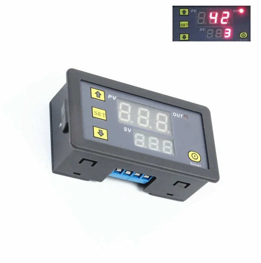 

12V Timing Delay Relay Module Cycle Timer Digital LED Dual Display 0-999 hours