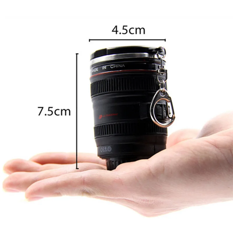 50 ml de la Lente de la cámara Tazas ABS + Acero inoxidable emulación Cámara termo de agua de la taza de botella de Whisky de copas de vino para acampar al aire libre