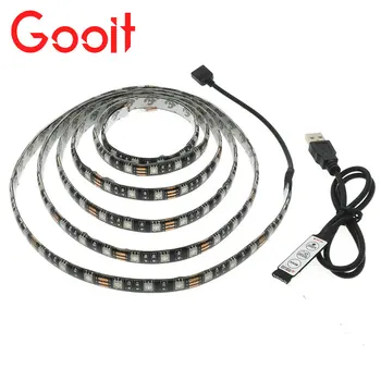 

DC 5V USB LED Strip lights 5050 IP65 Christmas lights TV Background Lighting DIY Decorative Lamp RGB with 3key controller