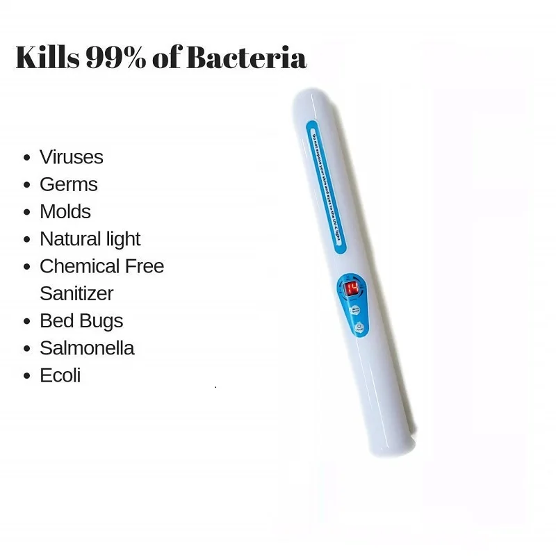Portable UV Sanitizer Hand Wand Ultra Violet Light Kill Bacteria Sanitizing Travel For Kills up to 99.9% of Mold Bacteria Germs