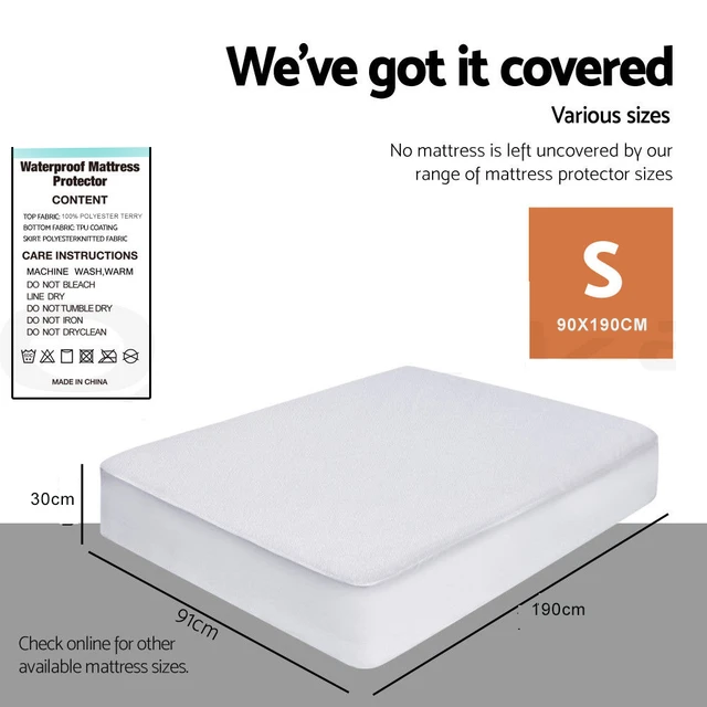 Protège-matelas imperméable-Drap housse éponge-PU-Antibactérien-Avec  élastique aux