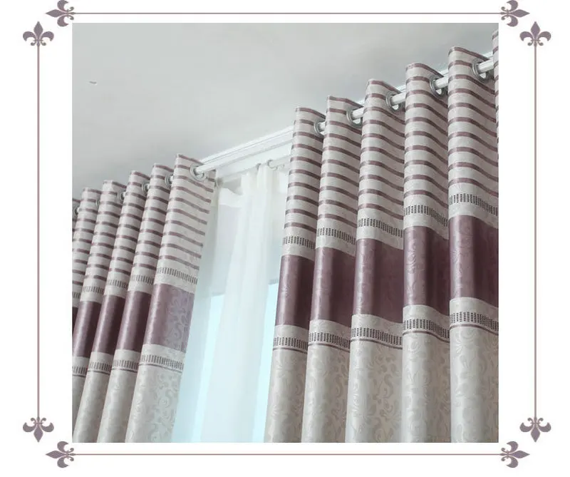 Затемненные шторы для гостиной, столовой, спальни, 4 цвета, в полоску, современный минималистичный, затеняющая ткань, Белый Тюль