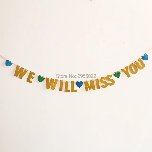 We Will Miss You Banner Bon Voyage Garland Glitter Going Away
