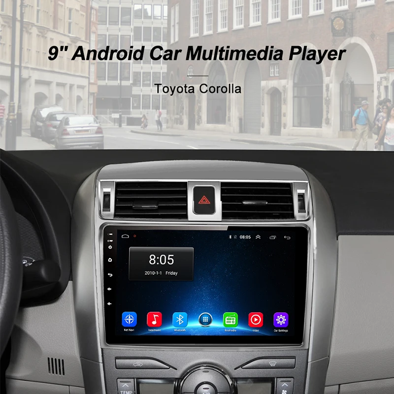 Junsun 2 Din мультимедийный видео плеер Android 8,1 gps навигация радио для Toyota Corolla E140/150 2006-2013 no 2 din dvd Радио
