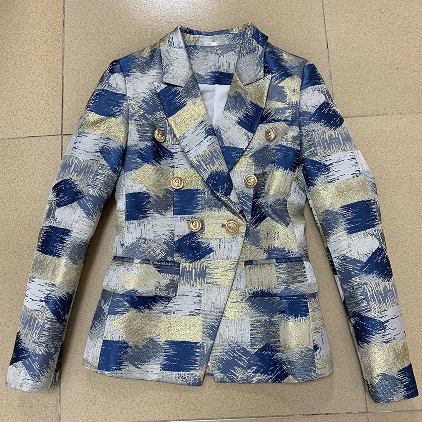 

EXCELLENT QUALITY Stylish 2019 Designer Blazer for Women Ladies Colorful Painting Draw Jacquard Blazer Jacket