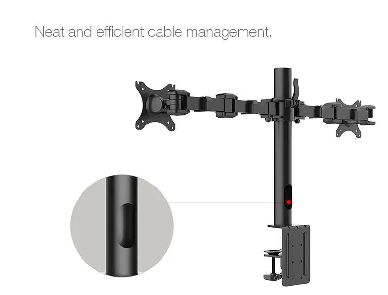 Двойной держатель для монитора полностью регулируемая настольная подставка для двух ЖК-экранов подходит для 1"-30" Максимальная поддержка 10 кг вес на руку