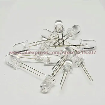 

PHISCALE 50pcs 5mm jade green (yellow green) led round with domed top transparent lens 2pins though hole