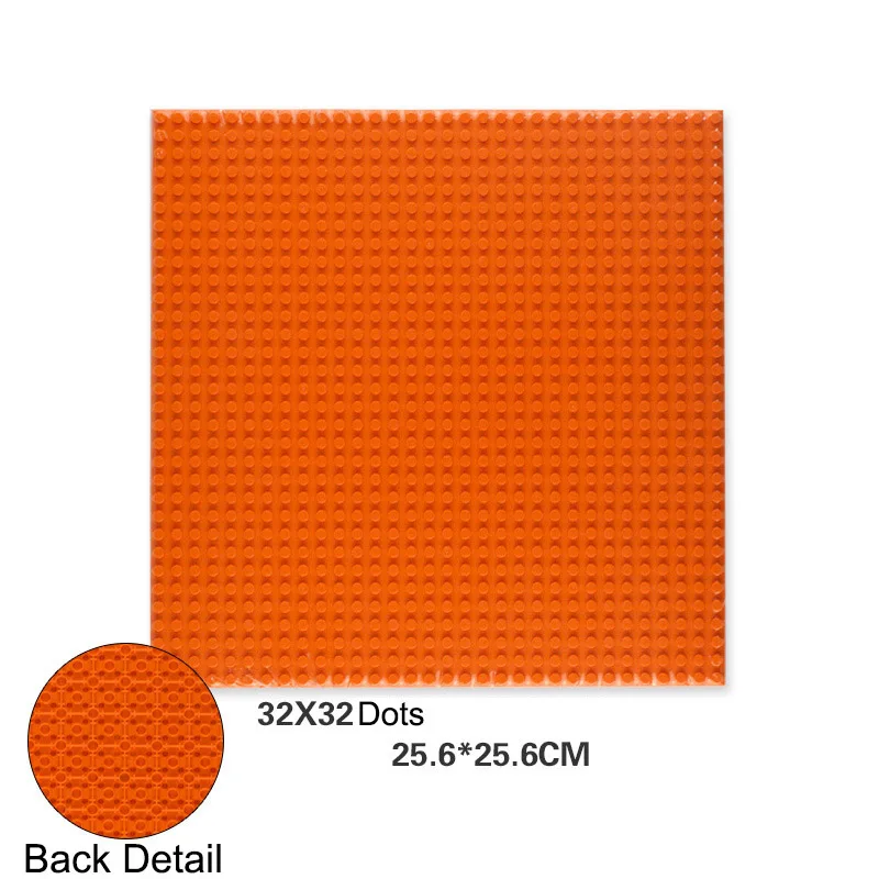 Двухсторонняя 32*32 точки напольная опорная плита для маленького кирпича DIY строительное основание для блоков для башни Классические блоки фигурка игрушка - Цвет: Orange