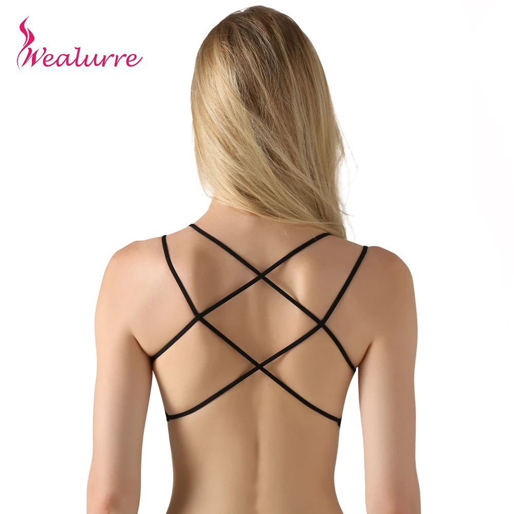 

Wealurre 2017 Fashion Sexy Backless Hollow Out Padded Bra Strap Crop Tops Women Nylon Vest Cut Out Summer Sleeveless Tank Tops