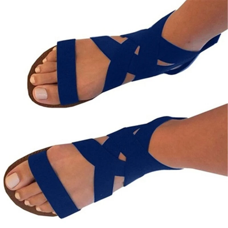 

Women Sandals 2018 New Women Sandals Flats Cross Strap Flats Shoes Zip Open toe Shoes Woman Summer Women Shoes Gladiator Sandals