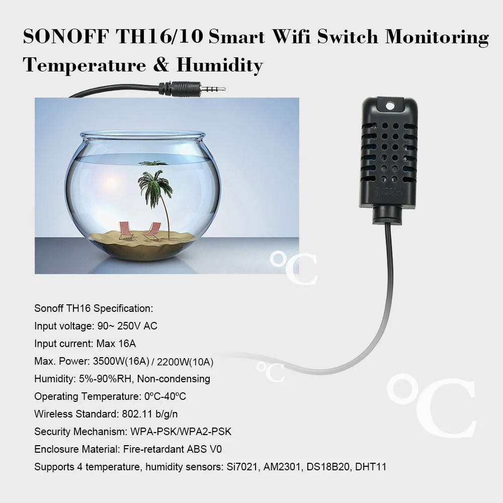 Датчик температуры и влажности SONOFF AM2301 умный Wi Fi переключатель монитор домашняя