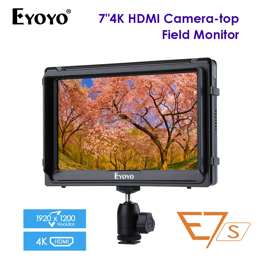 

E7S 7" Inch SDI 4K HDMI DSLR Camera Field Monitor Ultra Bright Full HD 1920x1200 LCD IPS FW279S for Canon Nikon Sony BMPCC 5DIV