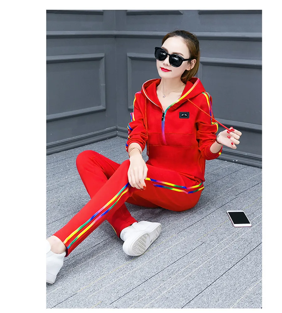 Hot Sale young Lady Tracksuit Women Sweatshirt+Pant Track suit 2 Piece Set Sporting Suit for women autumn suit sets