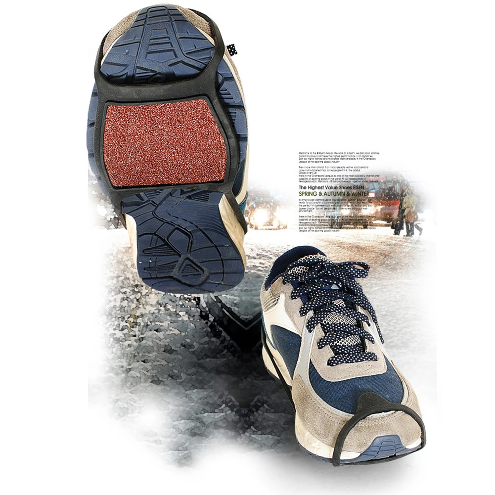1 Pair Non Skid Coarse Sand Claw Snow Pavement Spikes Shoe Covers Accessories Nail Climbing Outdoor Double Side Tools Ice Road