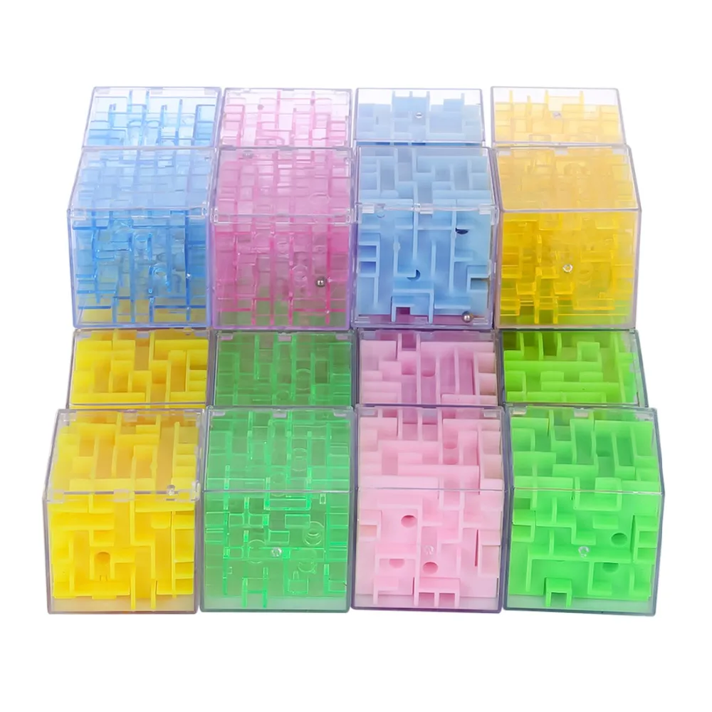 

New Arrive 24Pcs 8 Styles 3D Maze Magic Cube Labyrinth Ball Gift Kid Rolling Balance Puzzle Game Decompression Toys