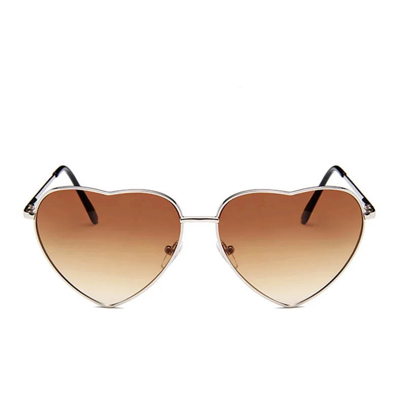 LeonLion Винтажные Солнцезащитные очки в форме сердца женские брендовые дизайнерские градиент цвета конфеты Солнцезащитные очки для улицы вечерние очки Oculos De Sol - Цвет линз: Silver Double tea