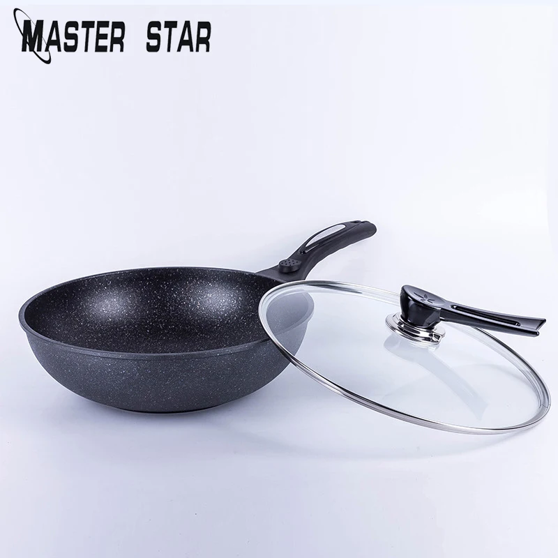

Master Star Chinese Medical Stone Wok Aluminum Non-stick Cookware Pots For Kitchen General Use For Gas And Induction Cooker