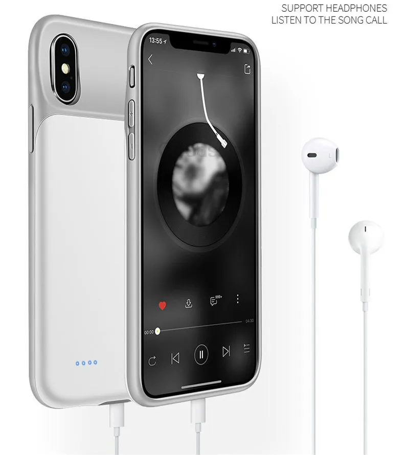 Тонкий Силиконовый противоударный чехол для батареи Iphone Xs Max зарядного устройства Xr X задняя крышка зарядки