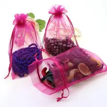 100 шт./партия, 13x18 см, розовые свадебные подарочные пакеты из органзы и вуали для ювелирных изделий
