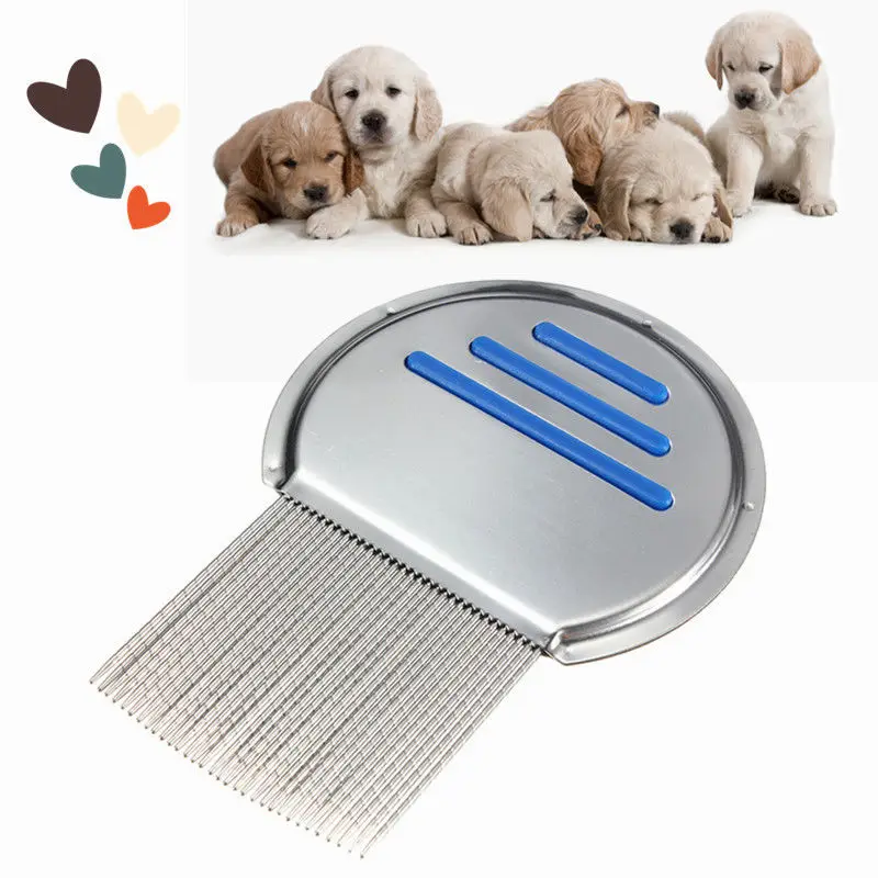 

Pet Comb Stainless Steel Lice Metal Head Teeth Silver Durable High Quality Peine Beauty Pelo limpieza cepillo mascotas