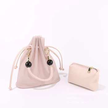 

Summer Drawstring Bucket Bag Handbag Transparent Women Handbag Jelly Bag Lady Travel Beach Shoulder Cross Body Bag Holiday